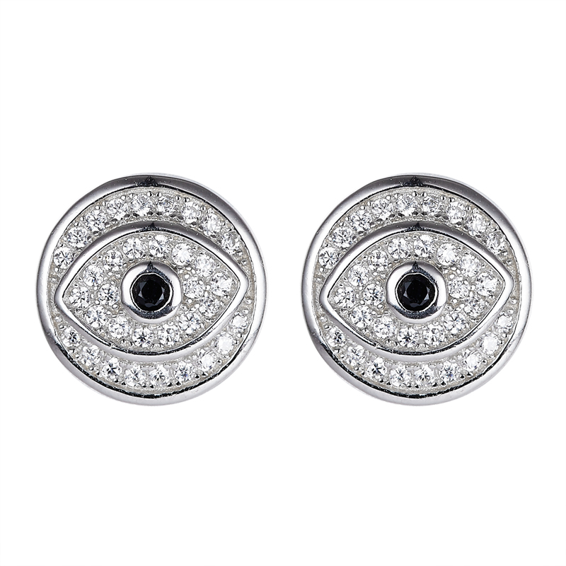 

HYH Soul Eye Black Rhinestone Earring 925 Sterling Silver Banquet Trendy Earrings Luxury Fashion Girl Party Jewelry Dangler
