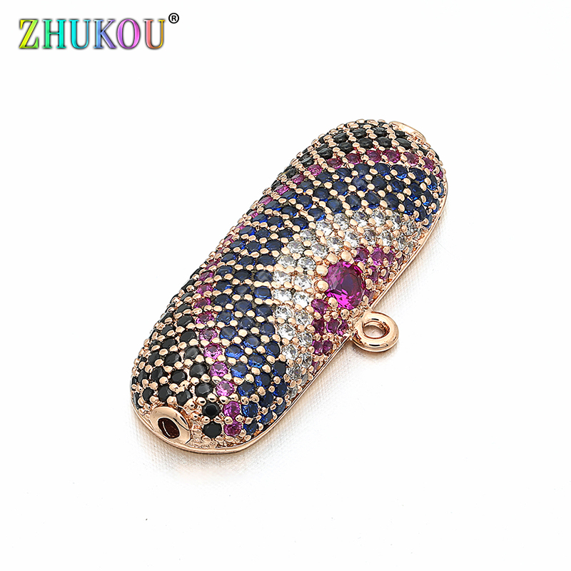 

11*25mm Fashion Brass Cubic Zirconia Charms Pendants DIY Jewelry Bracelet Necklace Making, Model: VD92