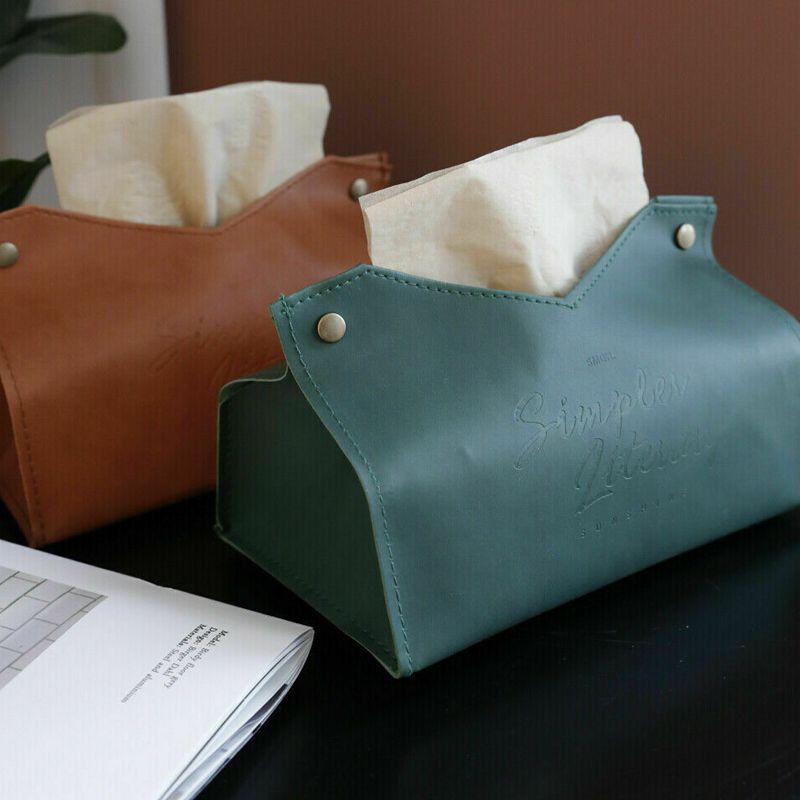 

1 Pc Leather Tissue Box Dispenser Paper Storage Bags Holder Napkin Organizer
