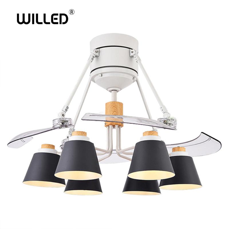 

Modern E27 Fashion Invisible Mute Ceiling Fan Lamp 48-inch ABS fan-leaf Creative Livingroom dining room Bedroom Decoration lamps