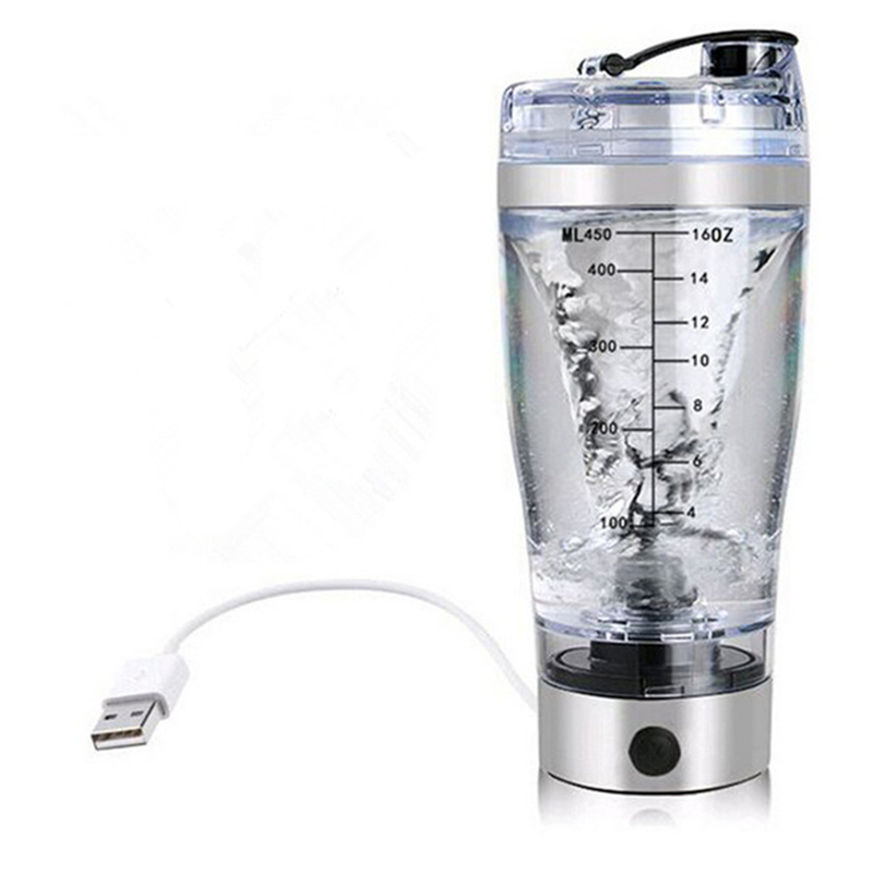 

New Portable Vortex Electric Protein Shaker Mixer Bottle 600ml Detachable Cup