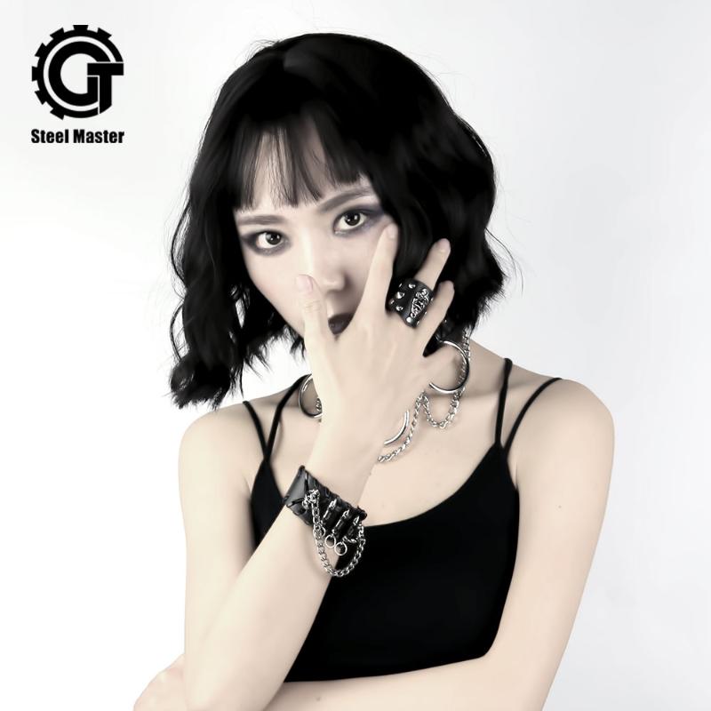 

Punk Personality Punk Gothic Rock Accessories Men's Play Ghost Leather Bracelet Bracelet Men And Women With The Same