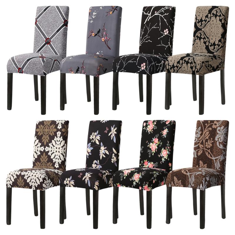 

Spandex Elastic Printing Dining Chair Slipcover Modern Removable Anti-dirty Kitchen Seat Case Stretch Chair Cover for Banquet