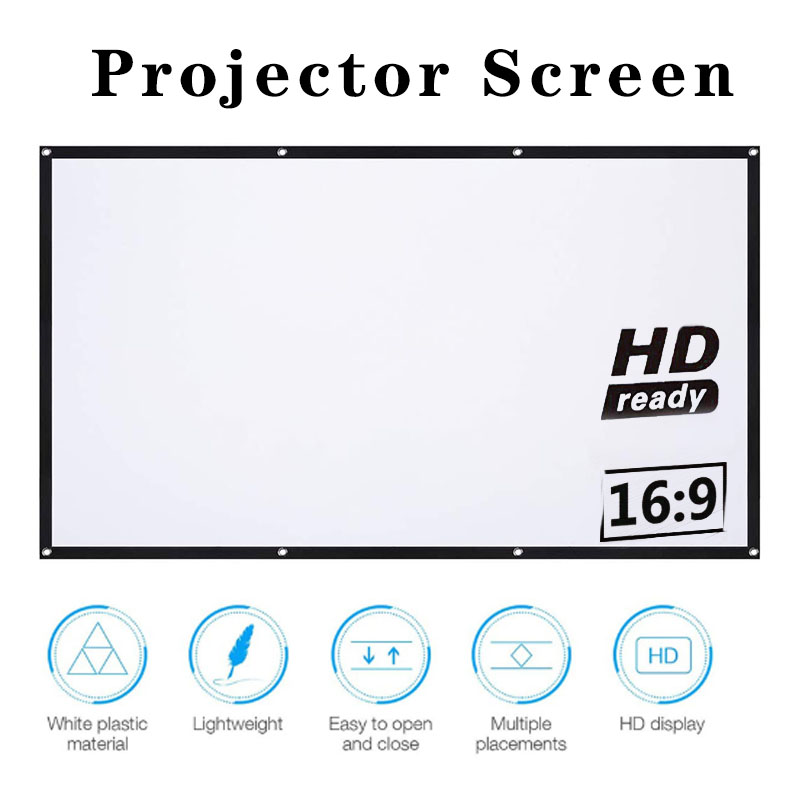 

16:9 Full HD Projector Screen Home Cinema 60 / 72 / 84 100 120 150" Thuis Outdoor Ktv Kantoor Draagbare Projector Scherm