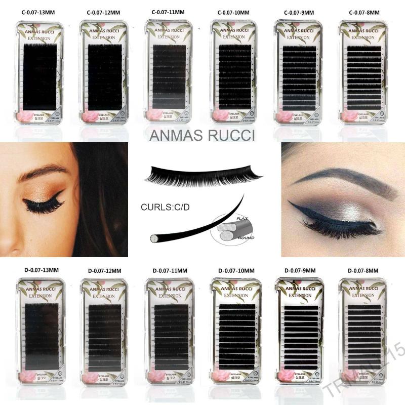 

anmas rucci Curls C/D Natural Round DIY Mink False Fake Eyelashes Lashes Extensions