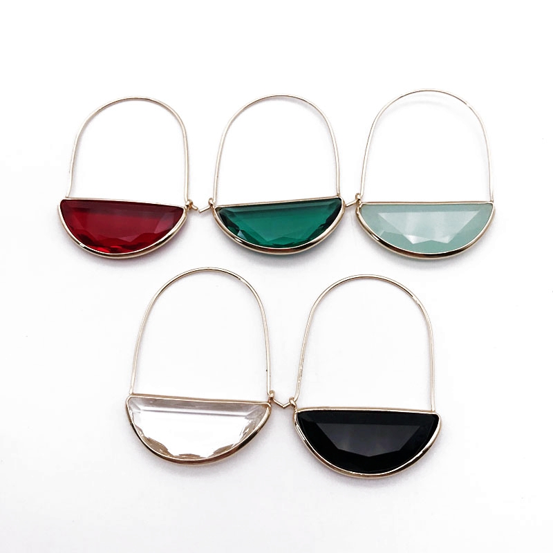 

Elegant Glass Stone Copper Material Earring Sweet Elegant