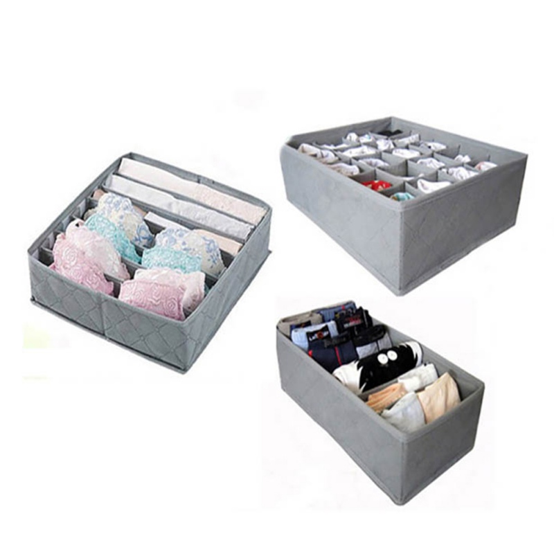 

3pcs/set Bamboo charcoal Non-woven Fabric Foldable Storage box