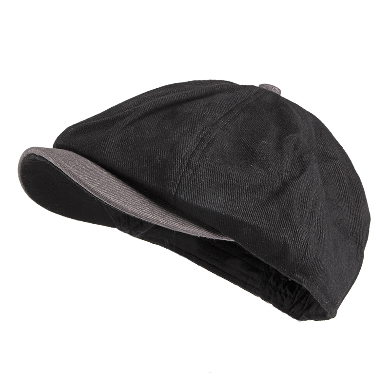 

Male Casual Restore Newsboy Caps Dad Outdoors Casual Ivy Hat Lady Fashion Berets Men Pure Cotton octagonal Caps 55-59cm, Black
