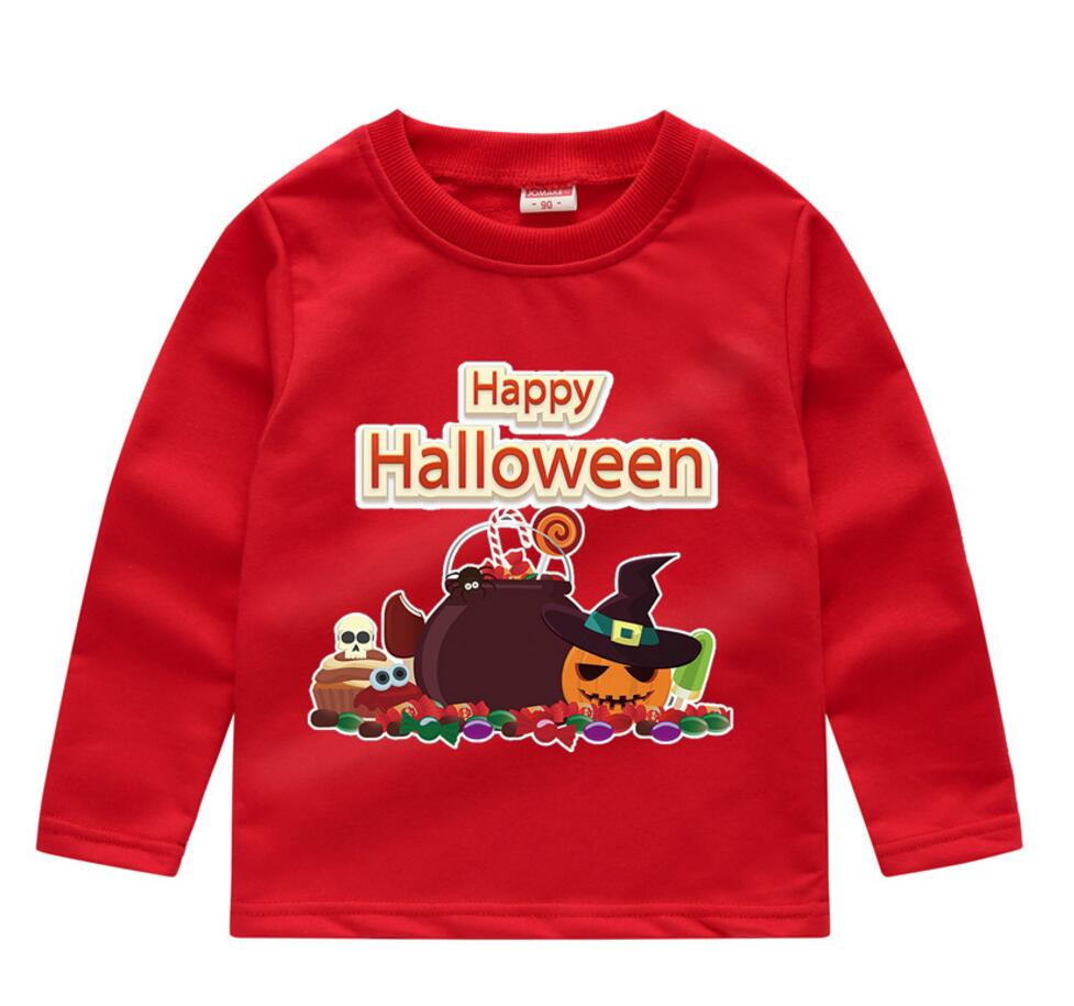 

Halloween Japanese style clothing baby boys and girls long-sleeved sweater children's casual small terry T-shirt cute print top, As picture6