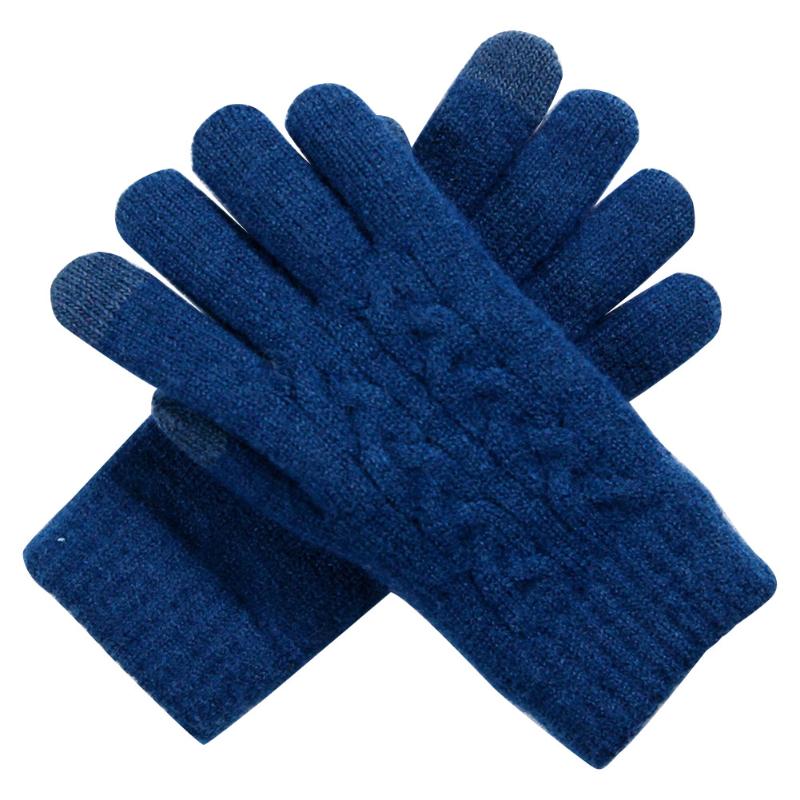 

Women Gloves Artificial Wool Adult Autumn Winter Soft Daily Elastic Wrist TouchScreen Solid Knitted Outdoor Warm Washable
