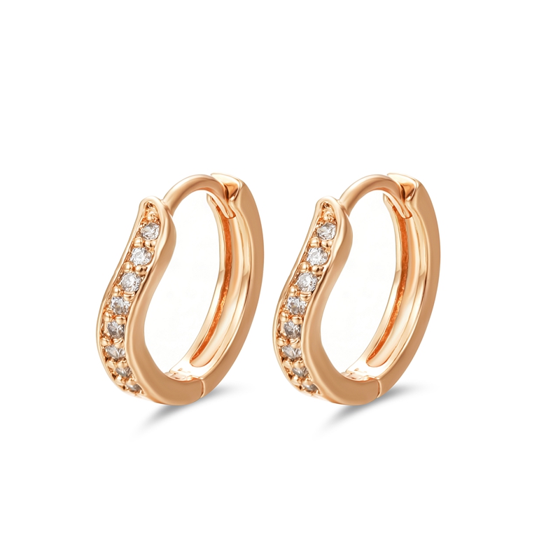 

New 2020 White Gold Color Hoop Earrings CZ Crystal Zircon Earring For Women Sets Jewelry Free Shipping 15E18K-56