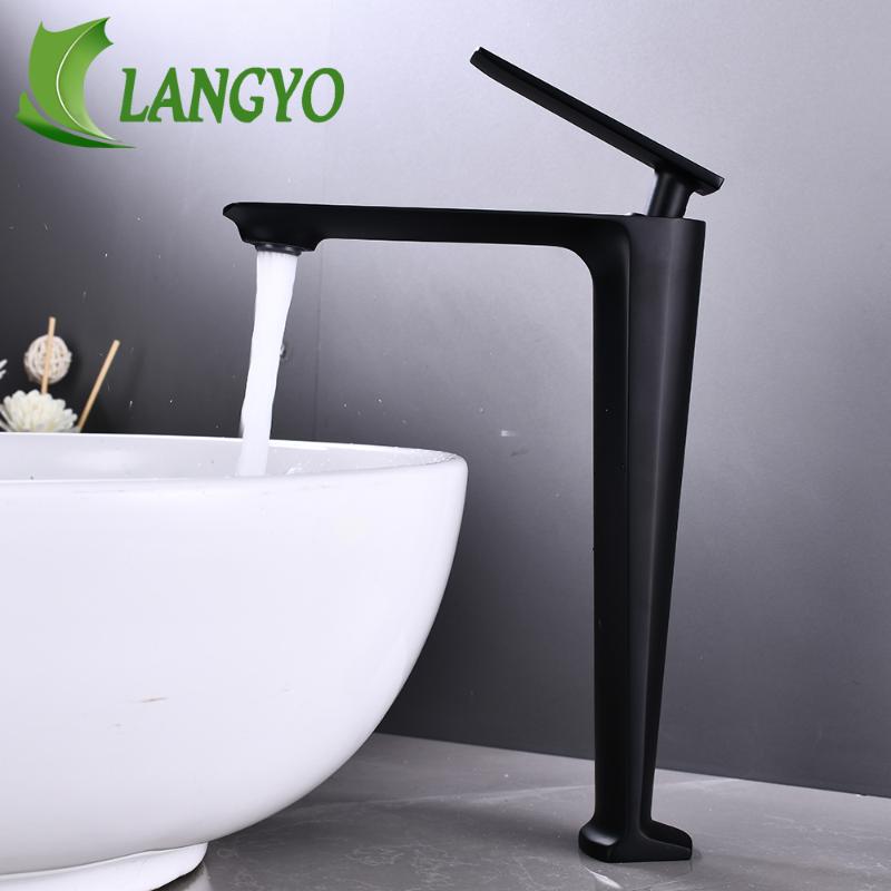 

NEW Design Tall Bathroom Basin faucet black/chrome single lever hot and cold basin faucet sink tap mixer water tap decked