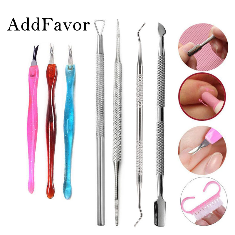 

Addfaor Finger Toenails Hook Ingrown Corrector Lifter File Cuticle Pusher Remover Trimmer Pedicure Manicure Nail Art Tools