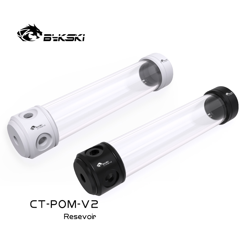 

BYKSKI Computer Watercooling Build Reservoir, POM Water Tank 4 X G1/4" ,Support Use With Copper ,260MM,CT-POM-V2