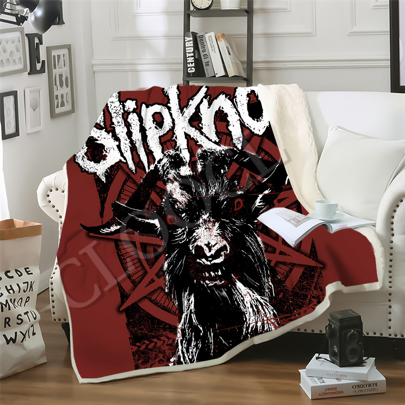 CLOOCL New Factory Wholesale Metal Rock Band Slipknot Blankets 3D Print Double Layer Sherpa Blanket on Bed Home Textiles Dreamlike Style-image-586760555