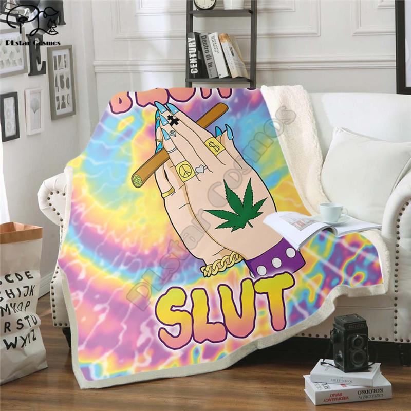 

Blankets Fabulous Blunt Slurippy Tie-dye Leaf Throw Bed Blanket Sofa Chair Rest Linen Home Indoor Adult Children 001