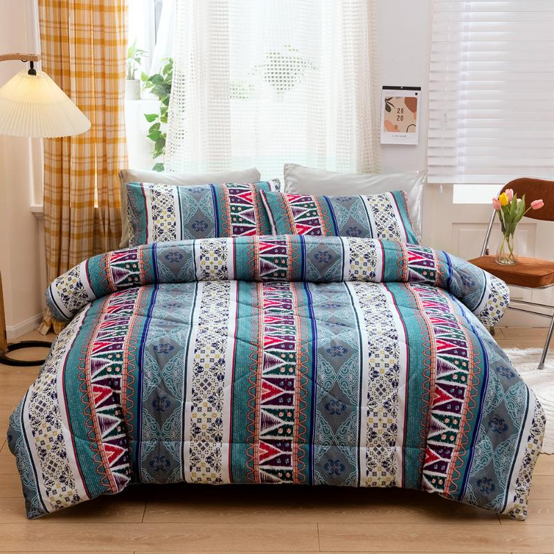 

Comforters & Sets Germany Size 2 Or 3pcs Blue Boho Pattern Quilt Set ,Microfiber Ink And Wash Coverlet Bedspread Set,1 Quilt, 1/2 Pillowcase