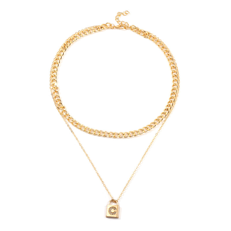 

Alloy Lock Choker Necklace For Women Jewelry Collares Friends Chains Novel Girl Gift Accessories Aesthetics Suspension XL10145