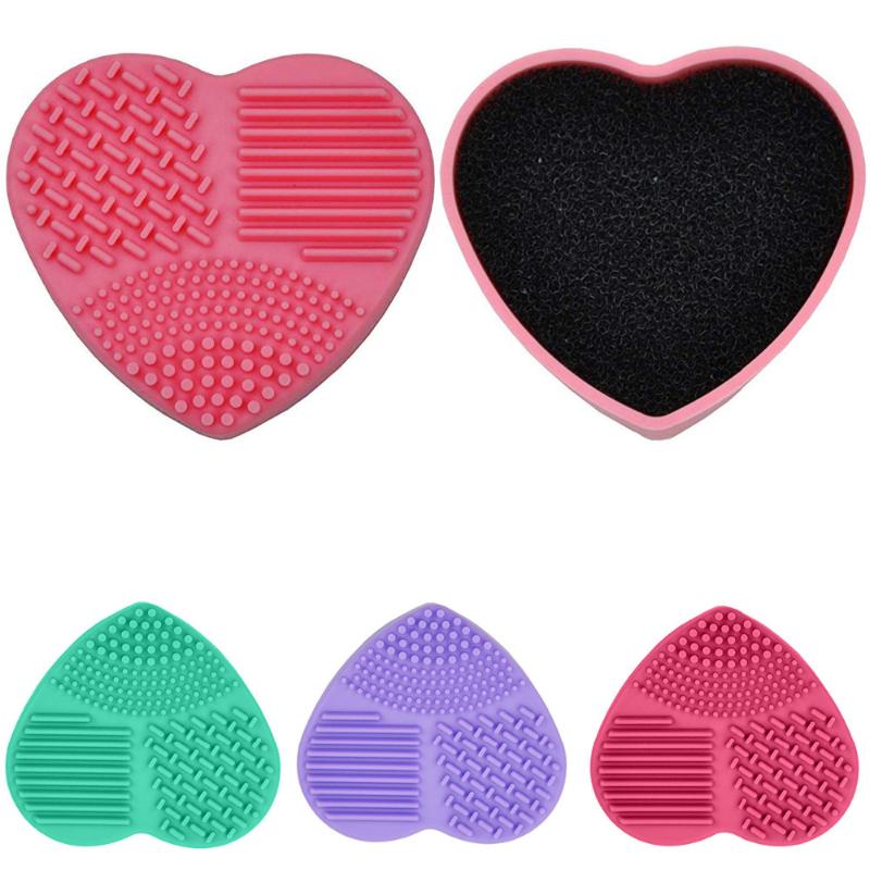 

Silicone Makeup Brush Cleaners Portable Compact practical cosmetic Brush Cleaning Box Scrubber Cleaner Kit Dry wet Dual Use