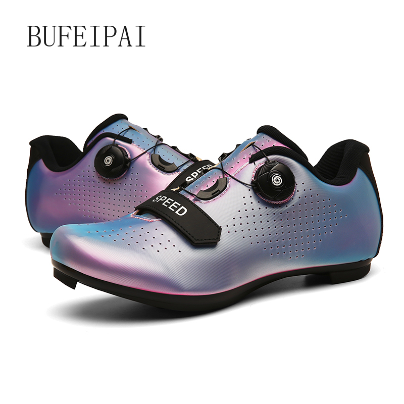 

Gradient rainbow lightweight road sneakers men's outdoor mountain bike racing road bike non-slip shoes breathable bicycle shoes, See chart