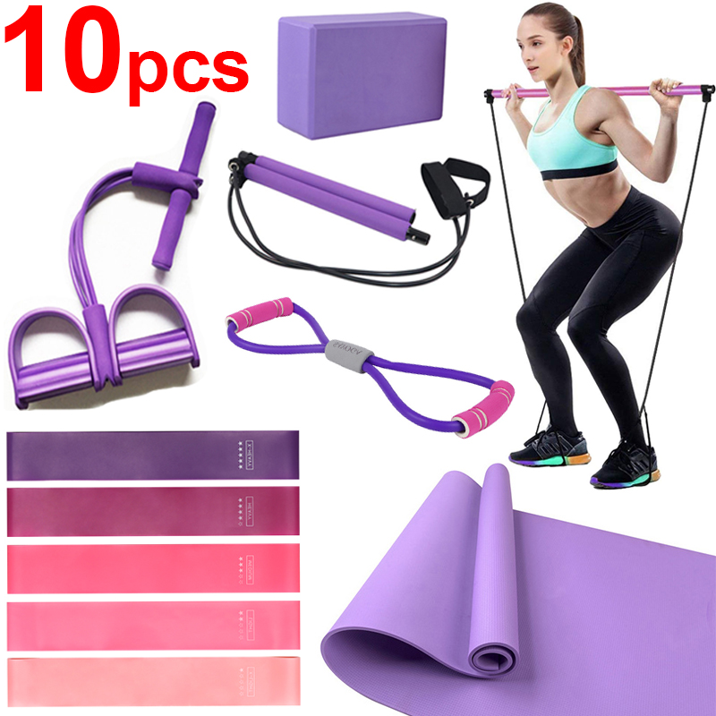 

10Pcs Yoga Set Health Fitness Home Resistance Bands Gym Strength Exercise Sport Rubber Workout Equipment Elastic Bands Pull Rope