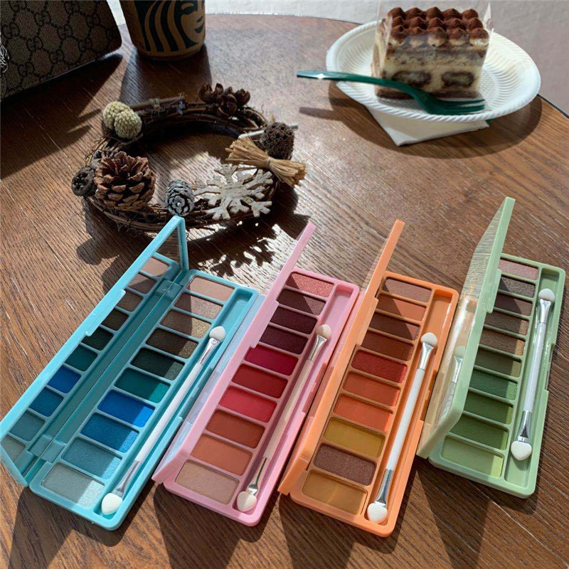 

10 colors Glitter Eyeshadow Palette Matte Neon Eye shadow Palette Eyeshadow Powder Neon Eye Pigment Cosmetics, Green