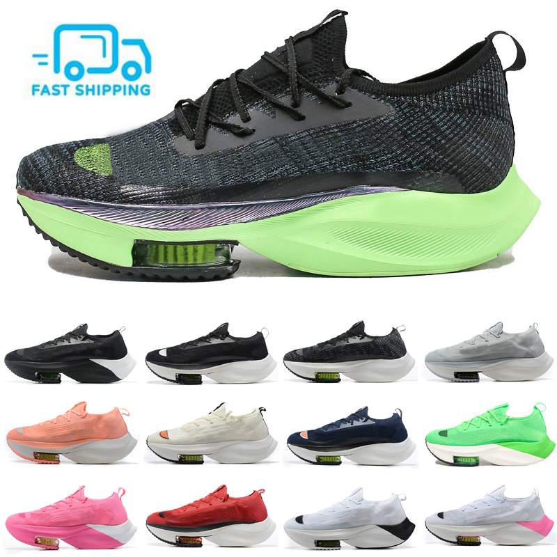 

New Zoom Alpha Men Women Running Shoes Fly next% Black Electric Green Watermelon White Bred Tour Yellow University Red Knit Mens Sneakers