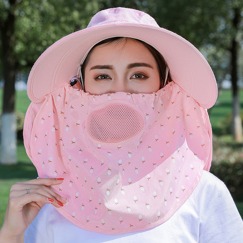 

Foldable Sun Hat Wide Brim Sun Hat Face Neck Omnibearing UV Protection Summer Fishing Fisherman Beach 2020 Fashion Women, Khaki