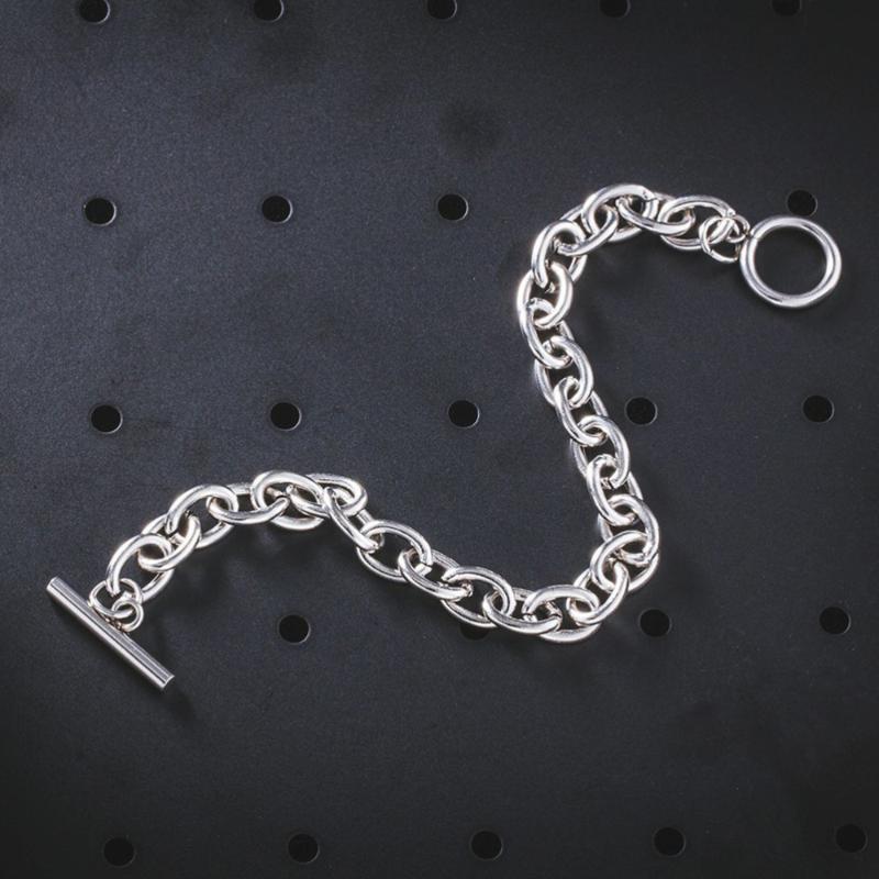 

5pcs Titanium Steel Bracelet OT Buckle Chain Jewelry Making Accessories for Women Girls (8mm Width, 19cm Length