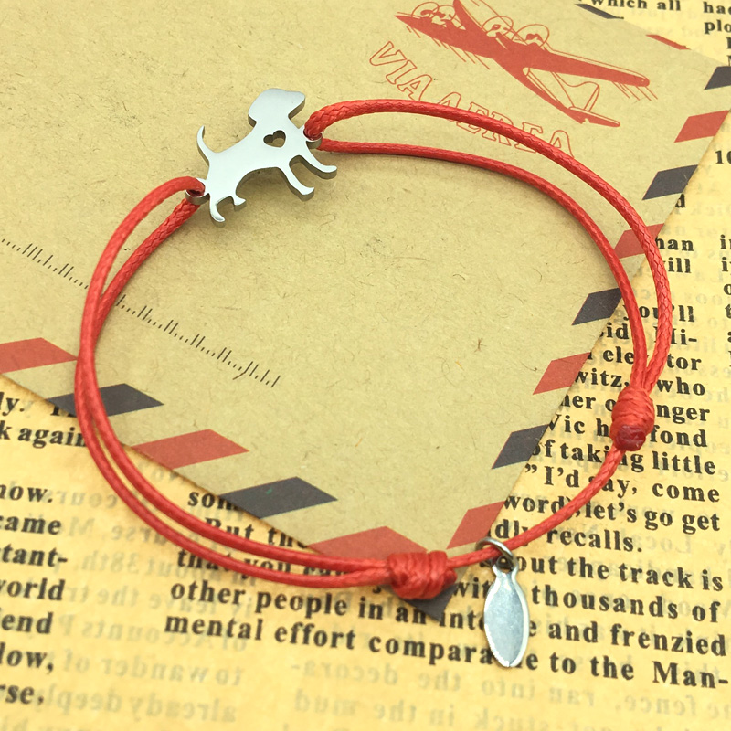 

Wish Bracelet Love Stainless Steel Charm Lucky Bracelet 316L Stainless Steel Pendant Adjustable String