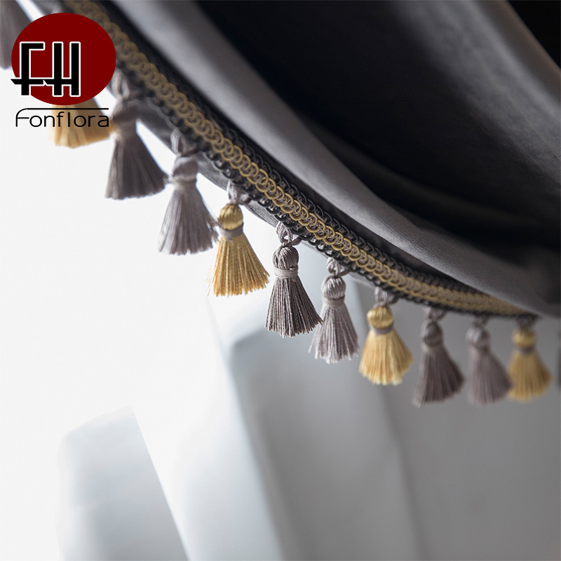 

Gray Thick Blackout Curtains For Living Room Luxury Cotton Velvet Screen Curtains Instagram Style Window Treatment Drapes Panel, Curtain