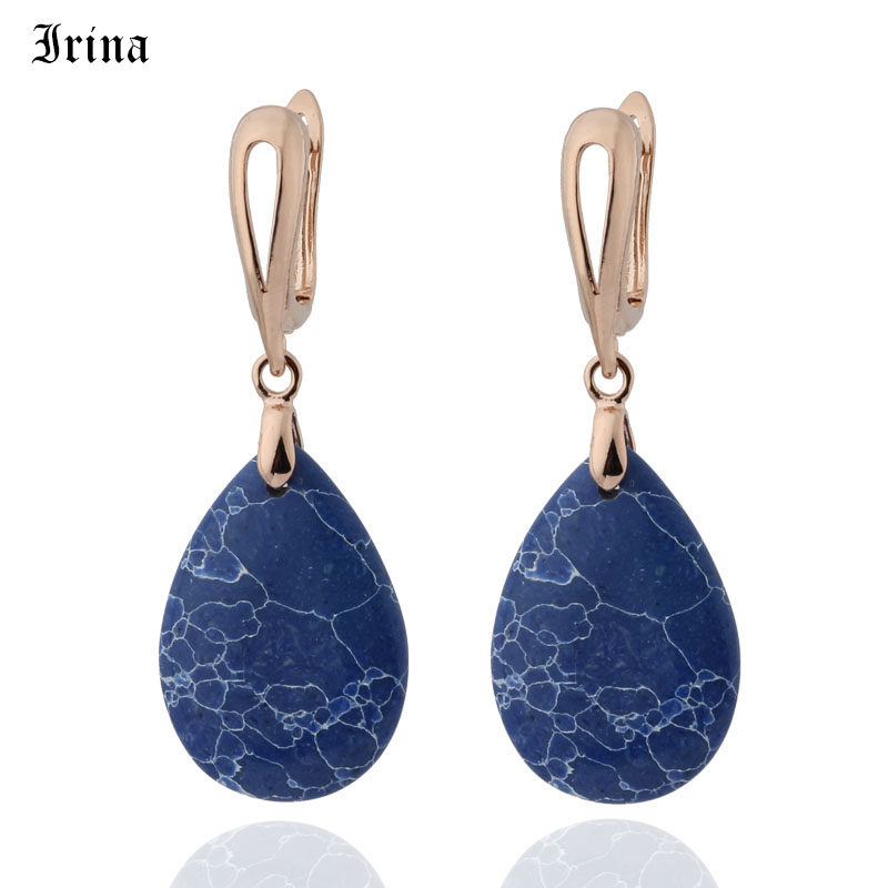 

1 Pair Water Droplets Stone Earrings Women's Gift Handmade Jewelry stone Ear Drop Earrings for Women Large Long Gift