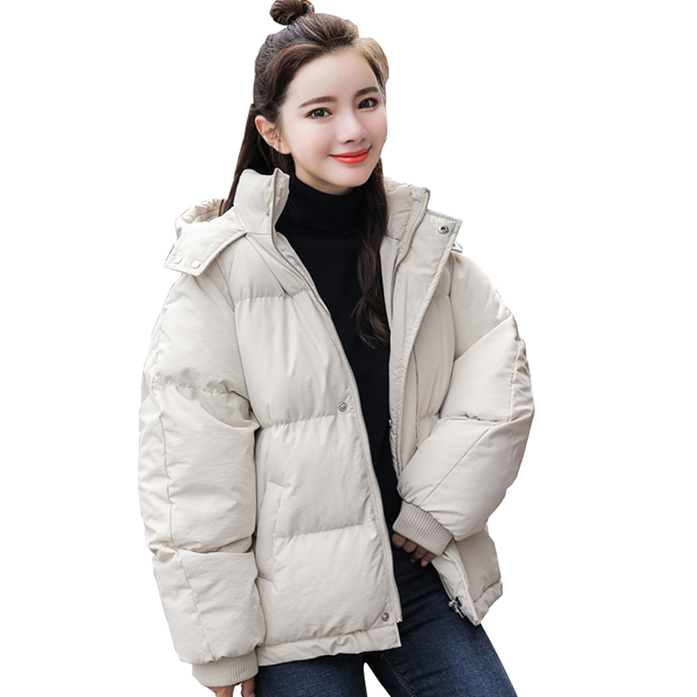 

2020 New Winter Down Jacket women parka Hooded Coats female Thick Warm Short Cotton Coat Plus Size Loose Padded jacket, Black