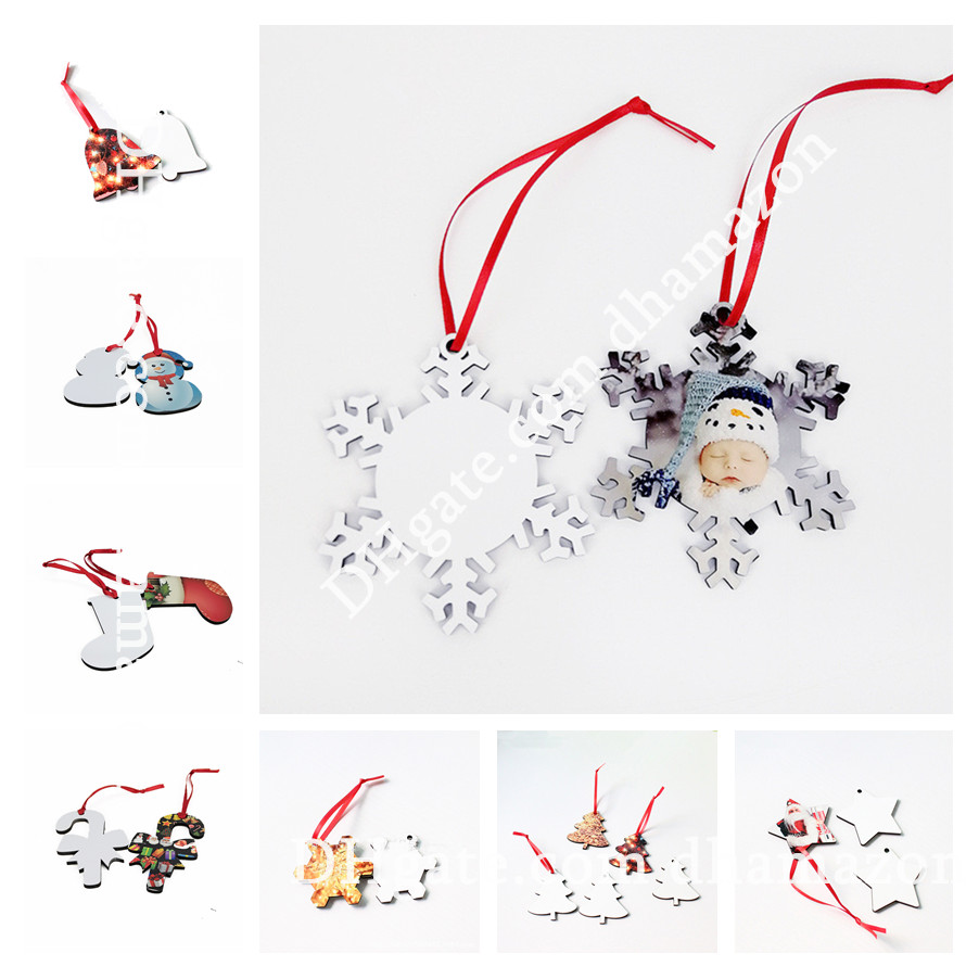 

Sublimation Blank Christmas Ornaments MDF Blank Round Square Snow Shape Decorations MDF Hot Transfer Printing Blank Consumable