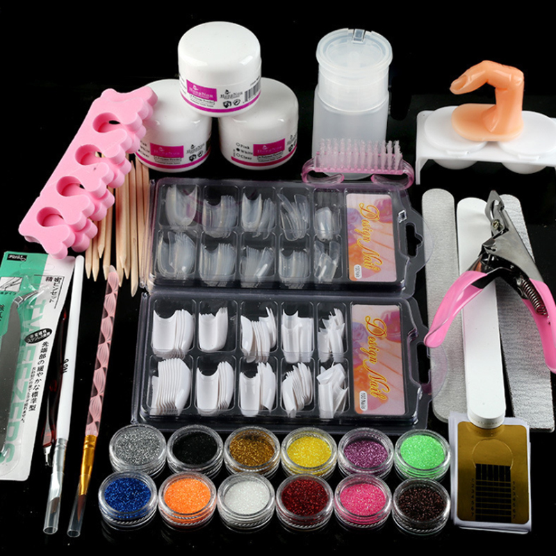 

Acrylic Nail Kit With UV Light and Acrylic Powder Manicure Set No With Liquid Nail Glitter Powder Brush Tool Kit