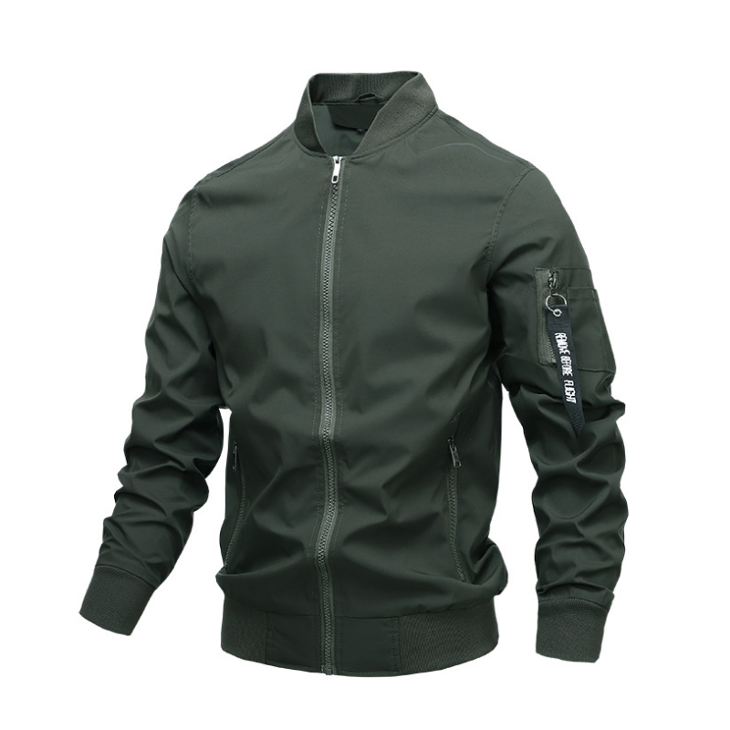 

2020 New Autumn Winter Stand Colar Zipper Jacket Men Streetwear Bomber Jacket Windbreaker Mens Basic Jackets US Size S-XXL, Black