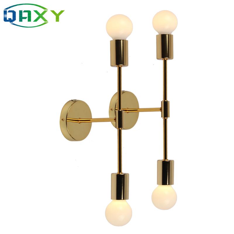 

Post-modern E27 2-Head Golden Wall Lights Bedroom Bedside Plated Wall Lamp Decorated In Aisle/Bedroom/Foyer/Living Room[BG3363
