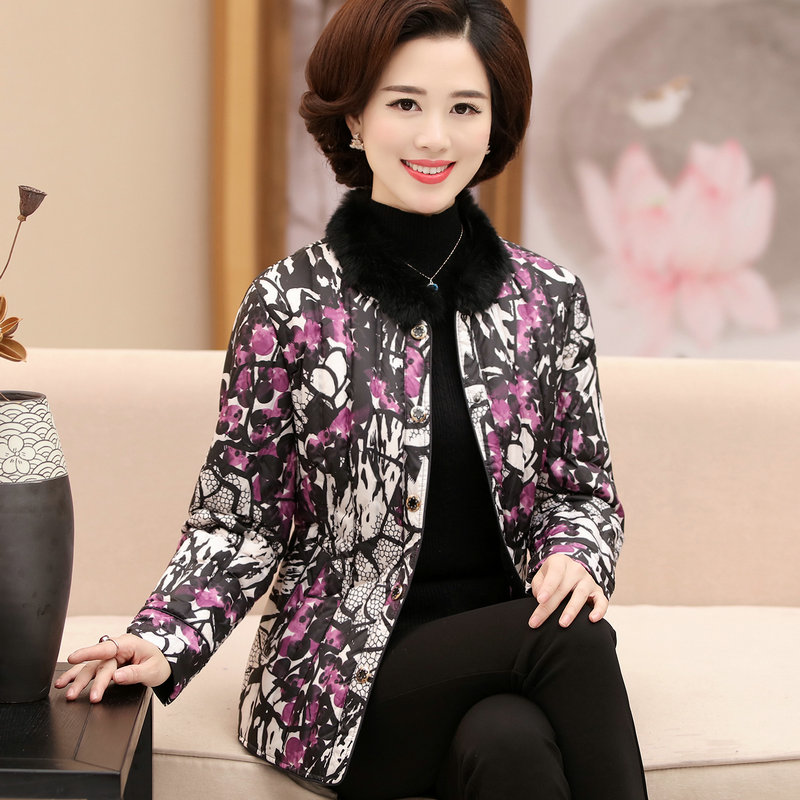 

Winter Jackets Women 90% White Duck Down Print colourful Parkas with Round neck fur collar Coats Down Warm Casual Snow Outwear, Pink