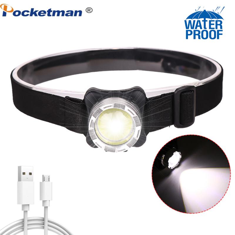 

COB LED Headlight USB Rechargeable Headlamp with Built-in Battery Waterproof Head Lamp for Adults,Camping,Red Lighting