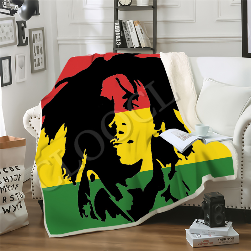 

CLOOCL Factory Wholesale Reggae Creator Bob Marley Blanket 3D Print Double Layer Casual Sofa Youth Bedding Throw Fashion Blankets