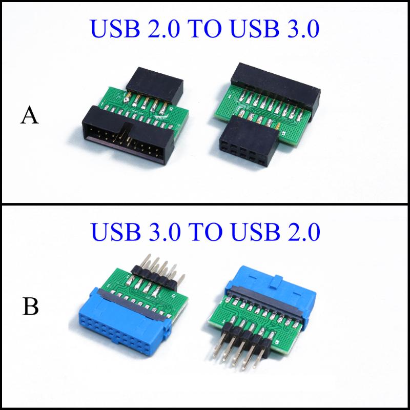 

YuXi Chassis Front USB2.0 9pin female to USB3.0 19 pin 20Pin male adapter USB 3.0 19pin /20Pin to USB 2.0 9PIN converter adapter