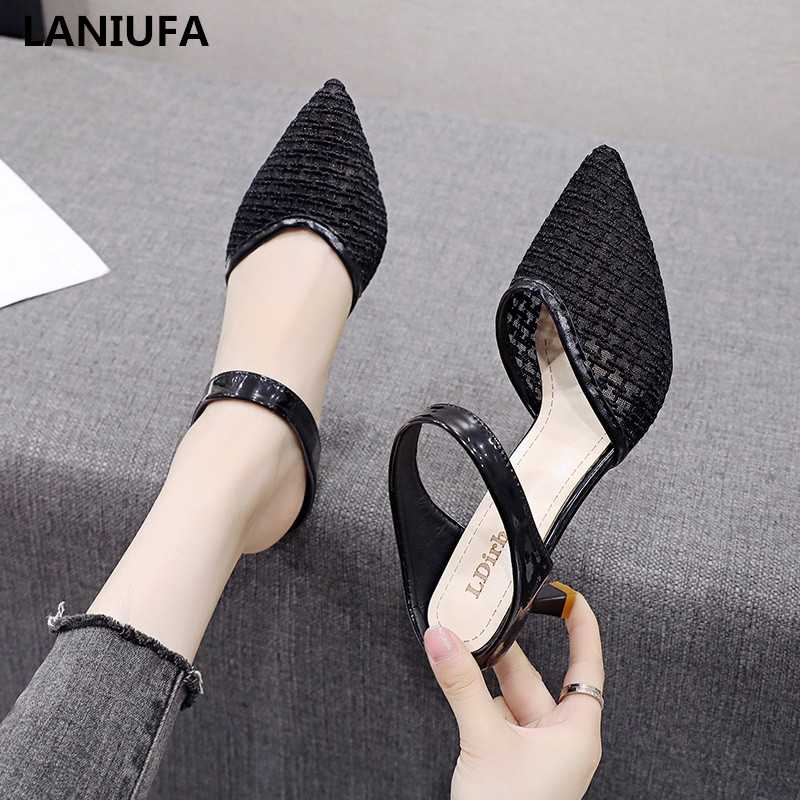 

Women high heels shoes women Slip on Pointed Toe Thin Heels Pumps Dress Party Shoes Sandals mujer mujer, White
