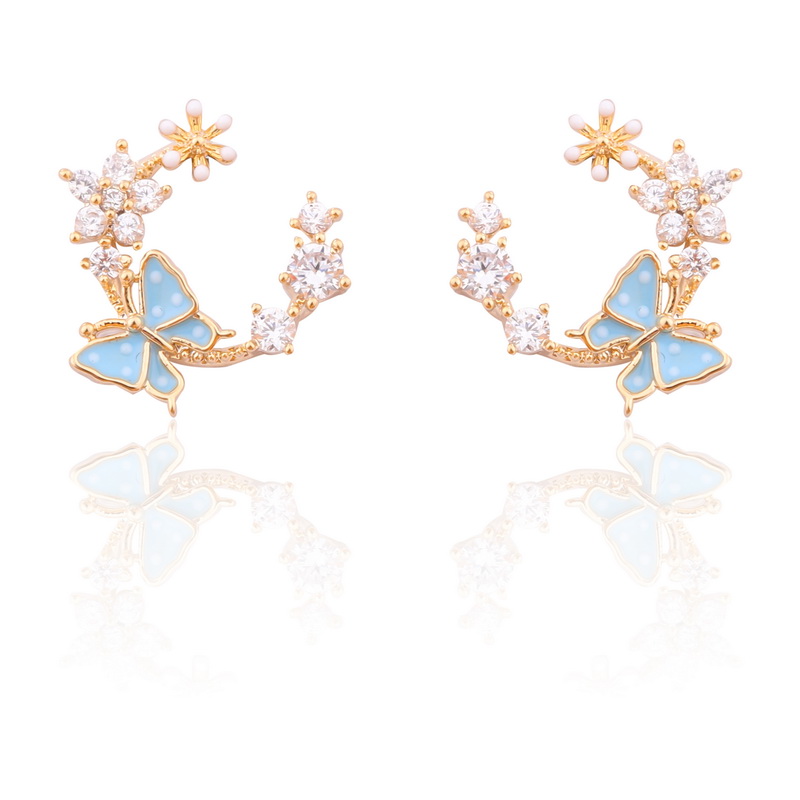 

New Dripping Butterfly Women Trendy Stud Earrings Korean Fashion Earrings Female Simple Female Jewelry