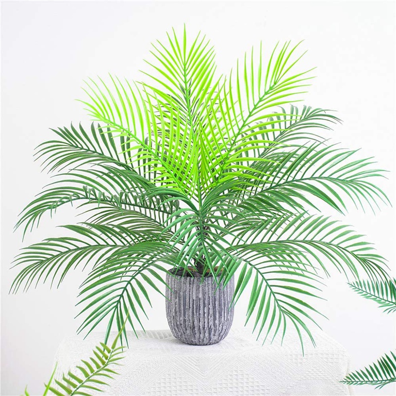 

Artificial Tropical Palm Leaf Bush Plant in Green Palm Plant 15 Leaves for Tropical Greenery Accent Floral Arrangement