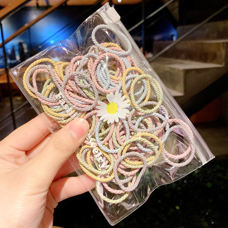 

100PCS/Set Girls Mix Colorful Simple Basic Elastic Hair Bands Ponytail Holder Scrunchie Kids Fashion Hair Accessories