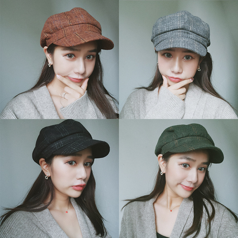

Boinas Para Mujer Trendy All-match British Woolen Beret Kapelusz Casquette Czapka Zimowa Chapeau Femme Berets Caps for Women New, Dark grey