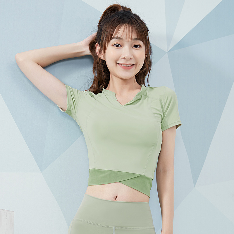 

New Short Sleeve Crop Top Women' Seamless Yoga Shirts Basic Solid Shirts for Women Yoga Sports Fitness Gym Workout Top, Fbf20700