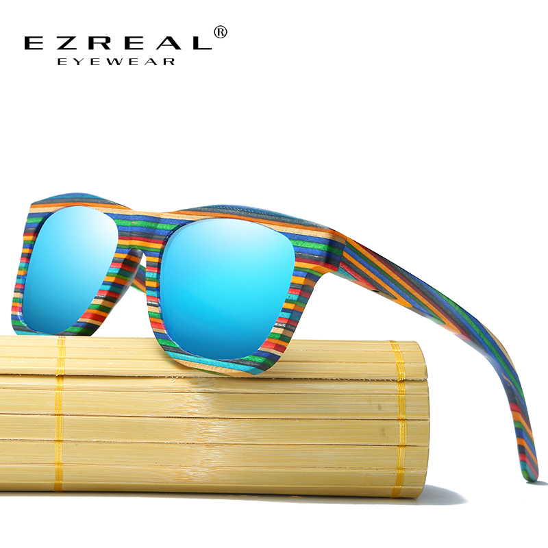 

EZREAL Polarized Wooden Sunglasses Men Bamboo Sun Glasses Women Brand Designer Original Wood Glasses masculino