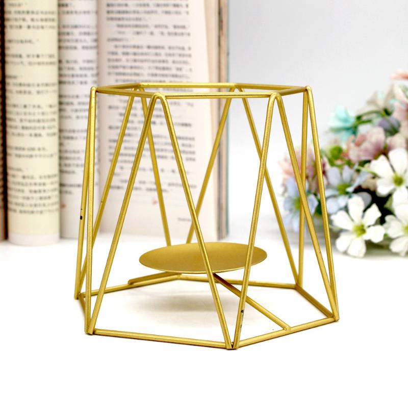

Nordic Style Candlestick Wrought Iron Geometric Candle Holders Home Decoration Metal Crafts Candelabra