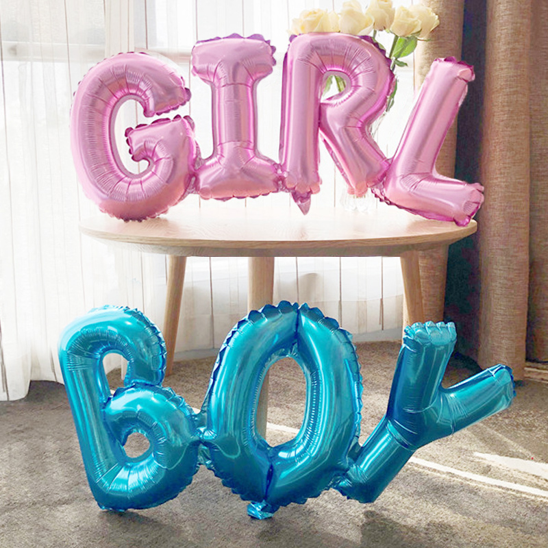 

Link Baby Boy Girl letter Foil Balloons Baby Shower Birthday Wedding Party large size Connect Alphabet Air globos Decor